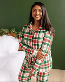 Christmas in JULY - Button Down Pajamas - Christmas Plaid 2 piece button up