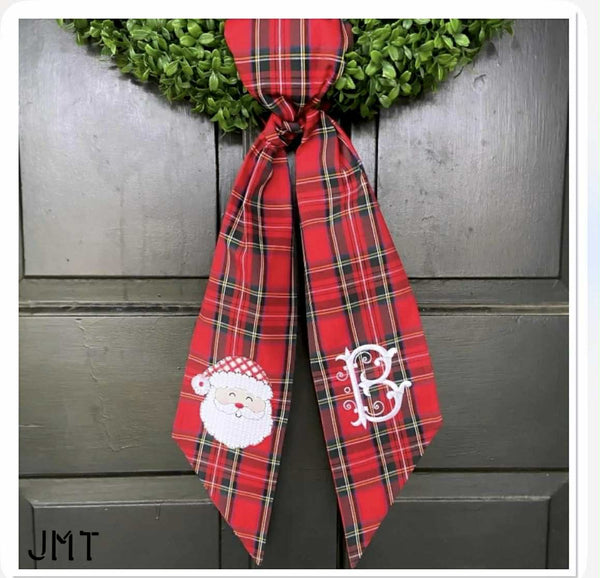 Tartan Wreath Sash - blank