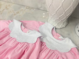 IN STOCK Pink Scallop collar bib bubble