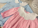 IN STOCK Pink Scallop collar bib bubble