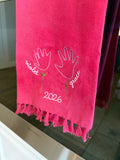 Mother's Day Handprint Tracing Tea Towel with Fringe
