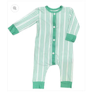 Christmas in JULY - Green Stripe Holiday Lounge onesie
