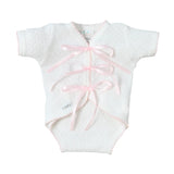 Paty PREORDER  Knit Ribbon Tie Onesie