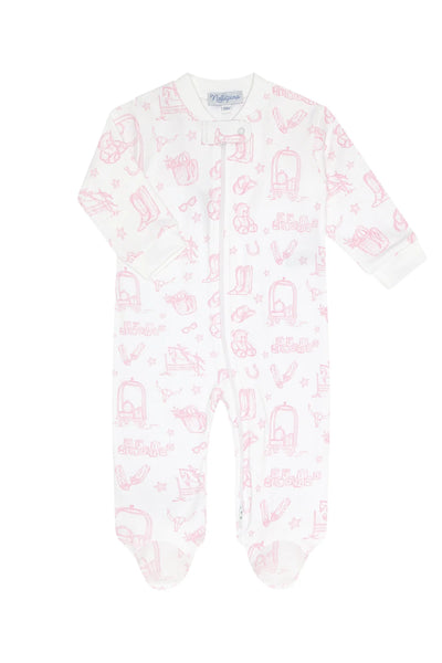 Nellapima Pink Lone Star Zipper Footie