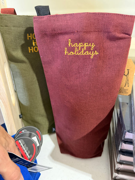 Holiday wine bag