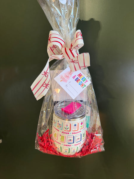 Mahjong wine & notepad wrapped