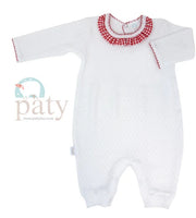 Paty Romper w/ Red Gingham Ruffle Collar